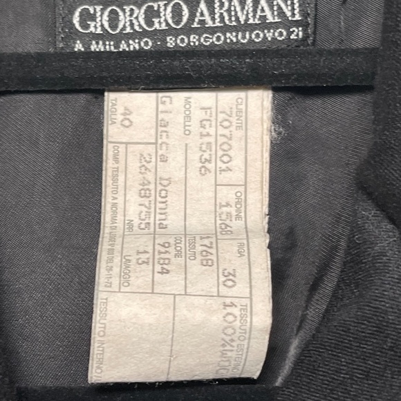 Giorgio Armani Women's Black Wool Blazer Jacket Made in Italy Sz 40 Giacca Donna - Picture 5 of 12